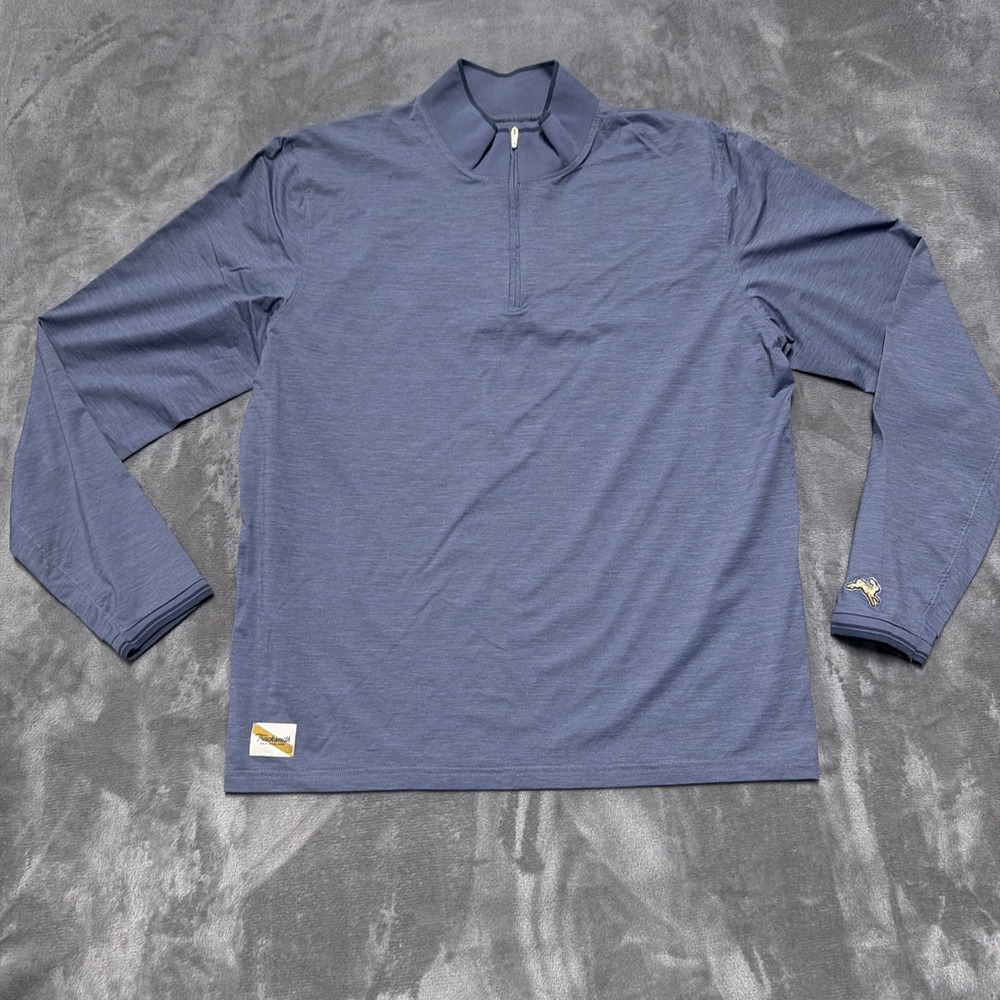 Tracksmith 1/4 Zip Pullover Mens XL Blue Running Top Active Gym
